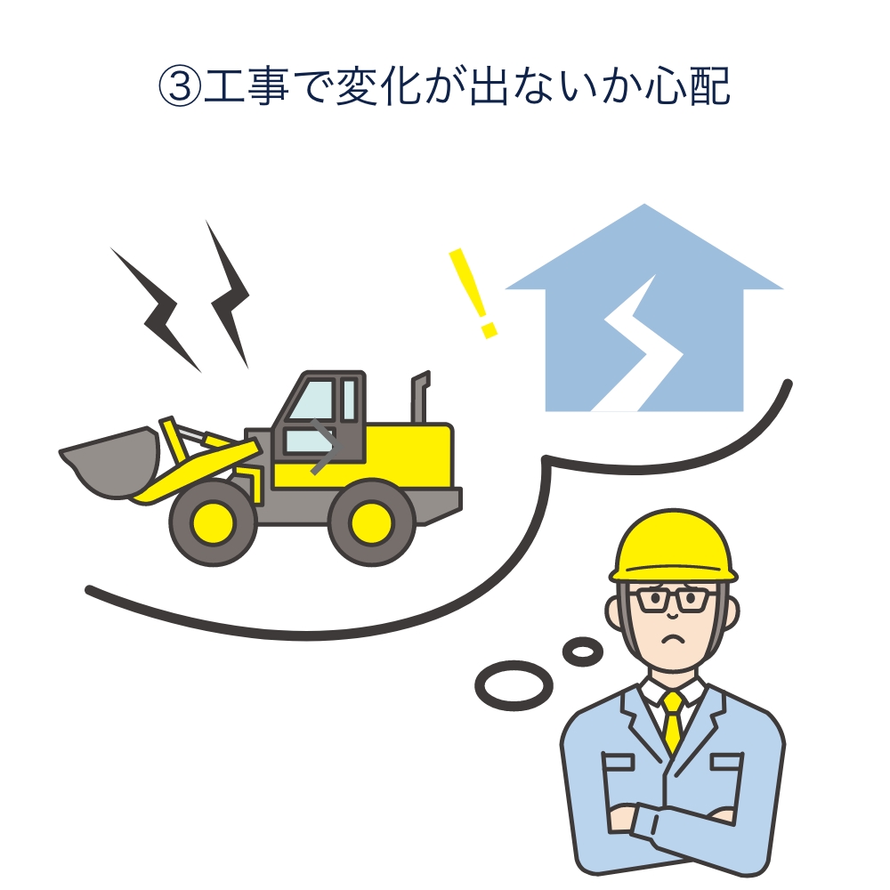 ③工事で変化が出ないか心配